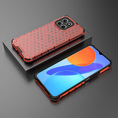 Custodia Silicone Trasparente Laterale 360 Gradi Cover AM2 per Huawei Honor X6 5G Rosso