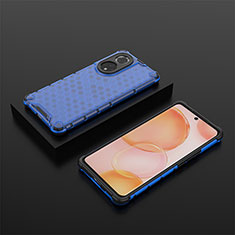 Custodia Silicone Trasparente Laterale 360 Gradi Cover AM2 per Huawei Nova 9 Blu