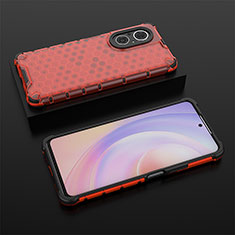 Custodia Silicone Trasparente Laterale 360 Gradi Cover AM2 per Huawei Nova 9 SE Rosso