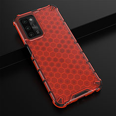 Custodia Silicone Trasparente Laterale 360 Gradi Cover AM2 per Oppo A53s 5G Rosso