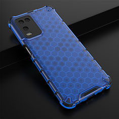 Custodia Silicone Trasparente Laterale 360 Gradi Cover AM2 per Oppo A54 4G Blu