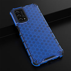 Custodia Silicone Trasparente Laterale 360 Gradi Cover AM2 per Oppo A74 5G Blu