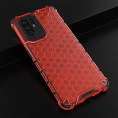 Custodia Silicone Trasparente Laterale 360 Gradi Cover AM2 per Oppo A95 5G Rosso