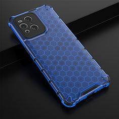Custodia Silicone Trasparente Laterale 360 Gradi Cover AM2 per Oppo Find X3 Pro 5G Blu