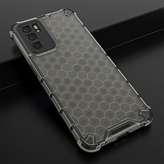 Custodia Silicone Trasparente Laterale 360 Gradi Cover AM2 per Oppo Reno6 5G Nero