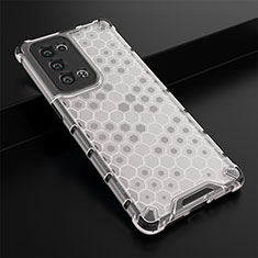 Custodia Silicone Trasparente Laterale 360 Gradi Cover AM2 per Oppo Reno6 Pro+ Plus 5G Bianco