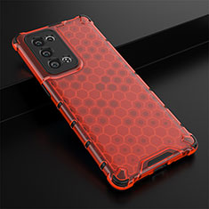 Custodia Silicone Trasparente Laterale 360 Gradi Cover AM2 per Oppo Reno6 Pro+ Plus 5G Rosso