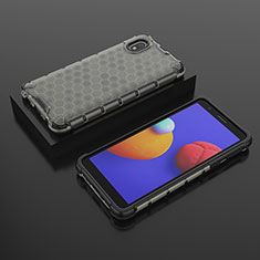 Custodia Silicone Trasparente Laterale 360 Gradi Cover AM2 per Samsung Galaxy A01 Core Nero