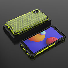 Custodia Silicone Trasparente Laterale 360 Gradi Cover AM2 per Samsung Galaxy A01 Core Verde