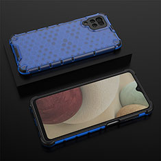 Custodia Silicone Trasparente Laterale 360 Gradi Cover AM2 per Samsung Galaxy A12 5G Blu