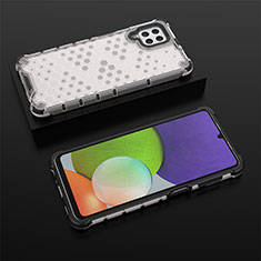 Custodia Silicone Trasparente Laterale 360 Gradi Cover AM2 per Samsung Galaxy A22 4G Bianco