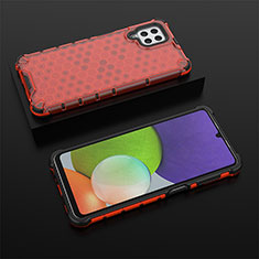 Custodia Silicone Trasparente Laterale 360 Gradi Cover AM2 per Samsung Galaxy A22 4G Rosso
