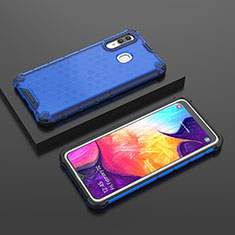 Custodia Silicone Trasparente Laterale 360 Gradi Cover AM2 per Samsung Galaxy A30 Blu