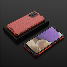Custodia Silicone Trasparente Laterale 360 Gradi Cover AM2 per Samsung Galaxy A32 4G Rosso