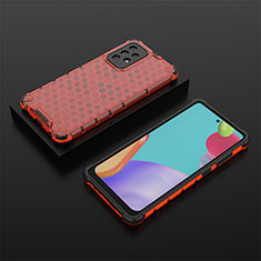 Custodia Silicone Trasparente Laterale 360 Gradi Cover AM2 per Samsung Galaxy A52 4G Rosso
