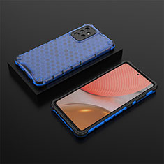 Custodia Silicone Trasparente Laterale 360 Gradi Cover AM2 per Samsung Galaxy A72 4G Blu
