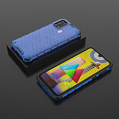 Custodia Silicone Trasparente Laterale 360 Gradi Cover AM2 per Samsung Galaxy M31 Blu