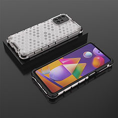 Custodia Silicone Trasparente Laterale 360 Gradi Cover AM2 per Samsung Galaxy M31s Bianco