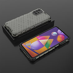 Custodia Silicone Trasparente Laterale 360 Gradi Cover AM2 per Samsung Galaxy M31s Nero