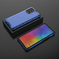 Custodia Silicone Trasparente Laterale 360 Gradi Cover AM2 per Samsung Galaxy M80S Blu
