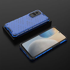 Custodia Silicone Trasparente Laterale 360 Gradi Cover AM2 per Vivo X60 Pro 5G Blu