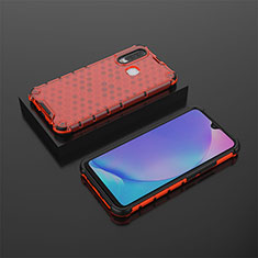 Custodia Silicone Trasparente Laterale 360 Gradi Cover AM2 per Vivo Y3s Rosso