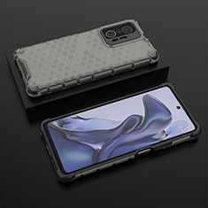 Custodia Silicone Trasparente Laterale 360 Gradi Cover AM2 per Xiaomi Mi 11T 5G Nero