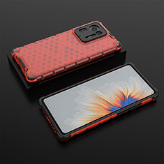 Custodia Silicone Trasparente Laterale 360 Gradi Cover AM2 per Xiaomi Mi Mix 4 5G Rosso