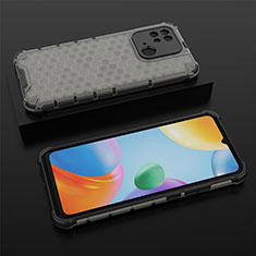 Custodia Silicone Trasparente Laterale 360 Gradi Cover AM2 per Xiaomi Redmi 10 India Nero