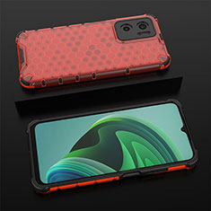 Custodia Silicone Trasparente Laterale 360 Gradi Cover AM2 per Xiaomi Redmi 10 Prime Plus 5G Rosso
