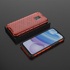 Custodia Silicone Trasparente Laterale 360 Gradi Cover AM2 per Xiaomi Redmi 10X Pro 5G Rosso
