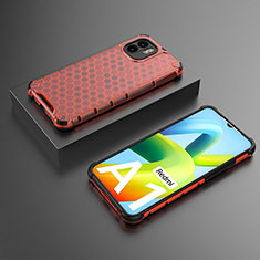 Custodia Silicone Trasparente Laterale 360 Gradi Cover AM2 per Xiaomi Redmi A1 Rosso