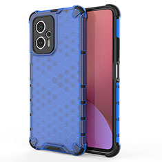 Custodia Silicone Trasparente Laterale 360 Gradi Cover AM2 per Xiaomi Redmi K50i 5G Blu