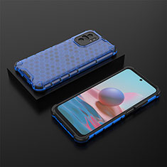 Custodia Silicone Trasparente Laterale 360 Gradi Cover AM2 per Xiaomi Redmi Note 10 4G Blu