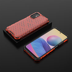 Custodia Silicone Trasparente Laterale 360 Gradi Cover AM2 per Xiaomi Redmi Note 10 5G Rosso