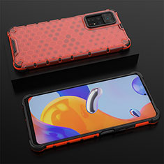 Custodia Silicone Trasparente Laterale 360 Gradi Cover AM2 per Xiaomi Redmi Note 11 Pro 4G Rosso