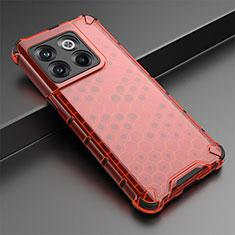 Custodia Silicone Trasparente Laterale 360 Gradi Cover AM3 per OnePlus 10T 5G Rosso