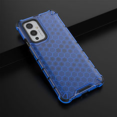 Custodia Silicone Trasparente Laterale 360 Gradi Cover AM3 per OnePlus 9 5G Blu