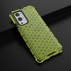 Custodia Silicone Trasparente Laterale 360 Gradi Cover AM3 per OnePlus 9 Pro 5G Verde