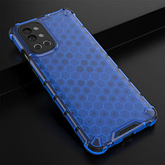 Custodia Silicone Trasparente Laterale 360 Gradi Cover AM3 per OnePlus 9R 5G Blu