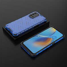 Custodia Silicone Trasparente Laterale 360 Gradi Cover AM3 per Oppo A74 4G Blu