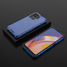 Custodia Silicone Trasparente Laterale 360 Gradi Cover AM3 per Oppo F19 Pro Blu