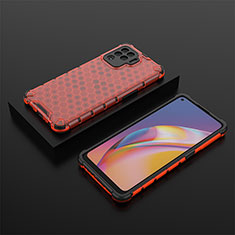 Custodia Silicone Trasparente Laterale 360 Gradi Cover AM3 per Oppo F19 Pro Rosso