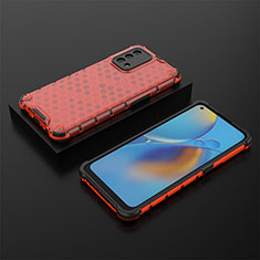 Custodia Silicone Trasparente Laterale 360 Gradi Cover AM3 per Oppo F19s Rosso