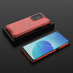 Custodia Silicone Trasparente Laterale 360 Gradi Cover AM3 per Oppo Reno6 Pro 5G Rosso