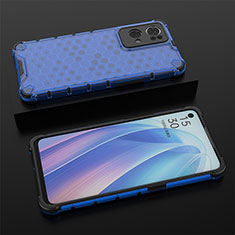 Custodia Silicone Trasparente Laterale 360 Gradi Cover AM3 per Oppo Reno7 Pro 5G Blu