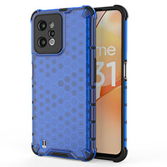 Custodia Silicone Trasparente Laterale 360 Gradi Cover AM3 per Realme C31 Blu