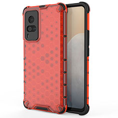 Custodia Silicone Trasparente Laterale 360 Gradi Cover AM3 per Vivo X60 Pro 5G Rosso