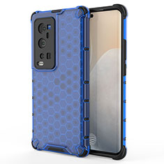 Custodia Silicone Trasparente Laterale 360 Gradi Cover AM3 per Vivo X60 Pro+ Plus 5G Blu