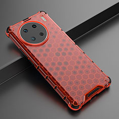 Custodia Silicone Trasparente Laterale 360 Gradi Cover AM3 per Vivo X90 Pro 5G Rosso